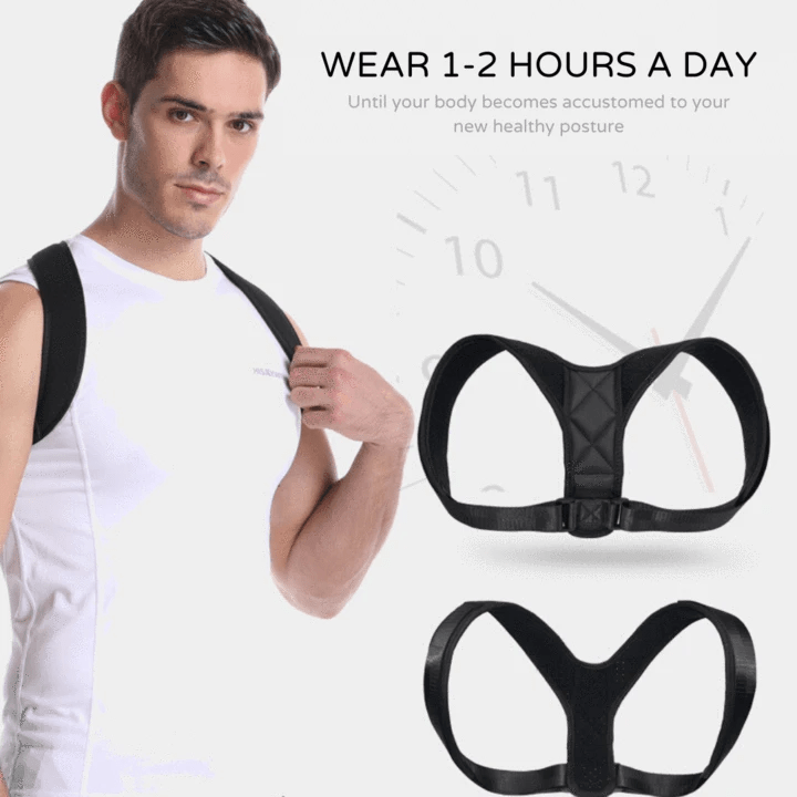 Man wearing TrueFit posture corrector
